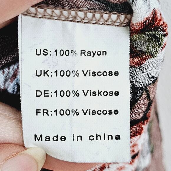 KorMei Maxi Dress Womens Size M Mauve Floral High Low Flowy Beach Casual Boho - Picture 8 of 9